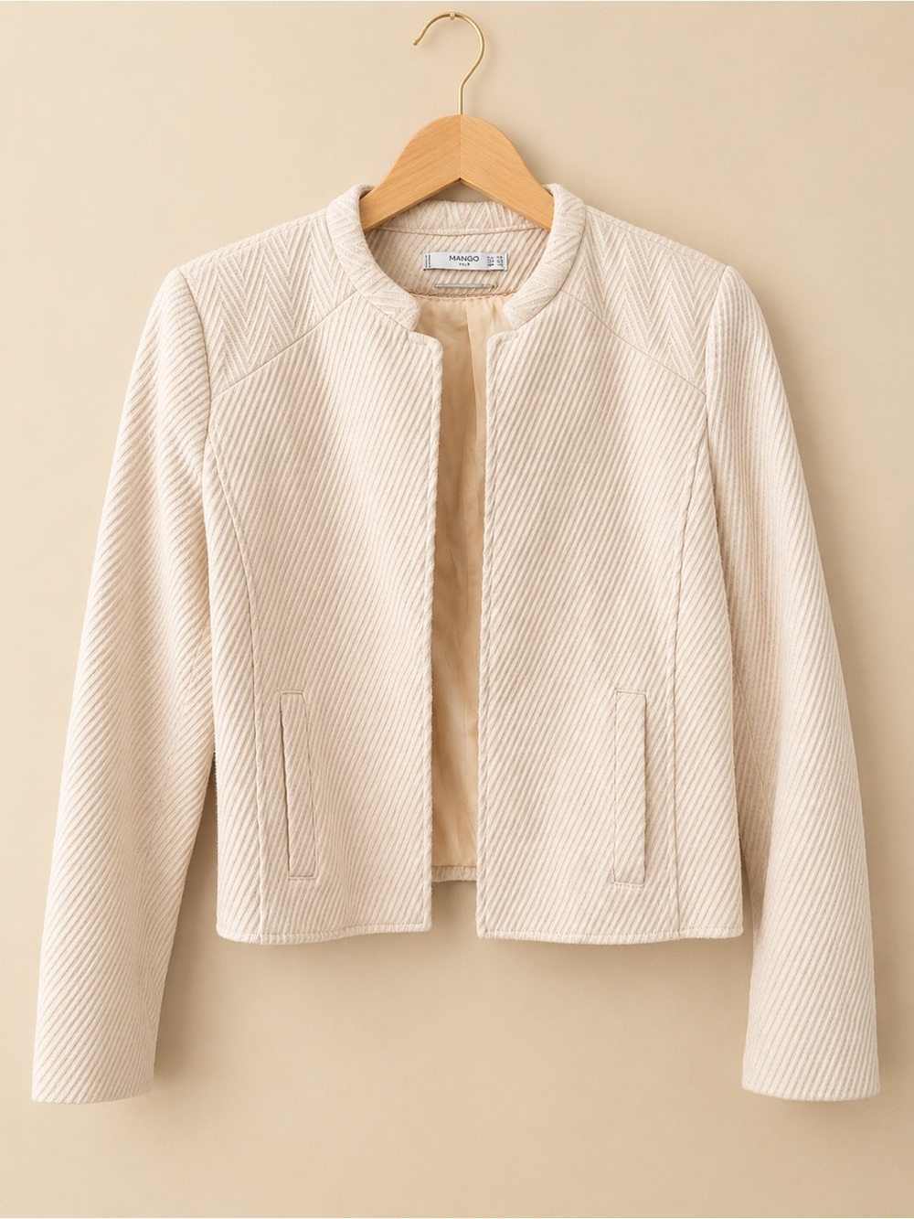 Mango Cream Textured Cropped Jacket-Gorgeous! New without tags ✨